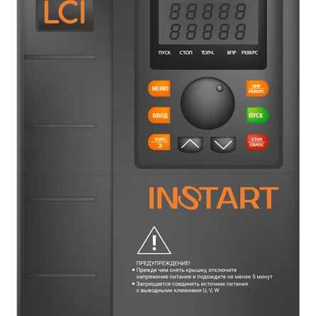 Преобразователь частоты LCI-G55/P75-4 55кВт/75кВт, 110А/150А, 3Ф, 380В±15%, 50Гц/60Гц, IP20, LCI, INSTART, с панелью управления